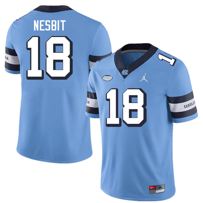 Men #18 Bryson Nesbit North Carolina Tar Heels College Football Jerseys Stitched-Throwback